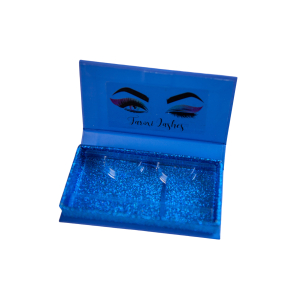 Wimper bewaardoos - Blauw met print - 15235